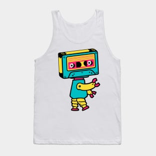 Cassette Bot The Retro Cassette Tape Robot Tank Top